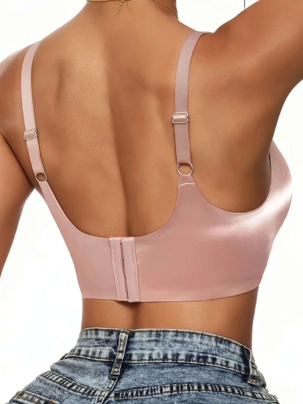 Light Pink, Seamless, Wireless, Comfy, Lingerie Bra - Picture 5 of 5